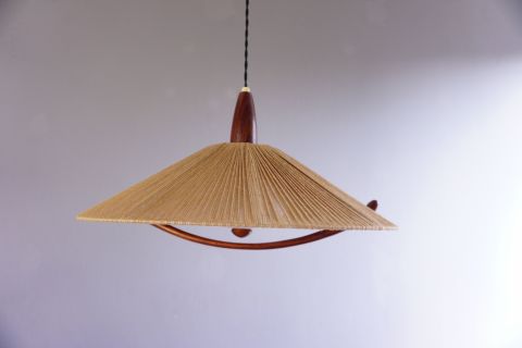 Temde Teak Sisal Deckenleuchte
