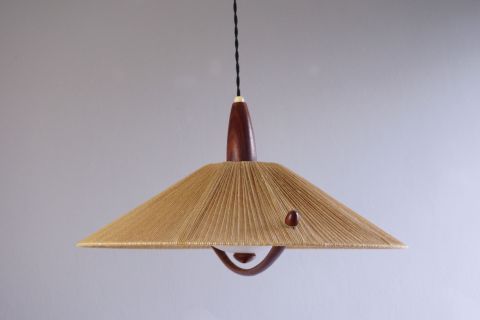 Temde Teak Sisal Deckenleuchte