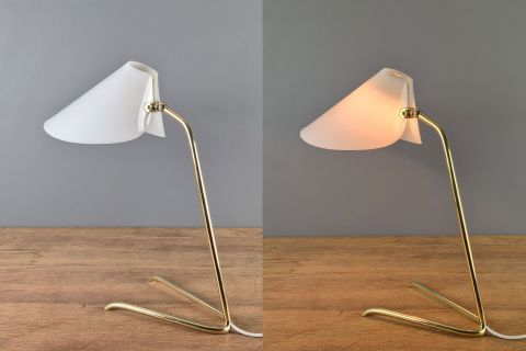 Tischlampe Messing Acrylglas 1950/60