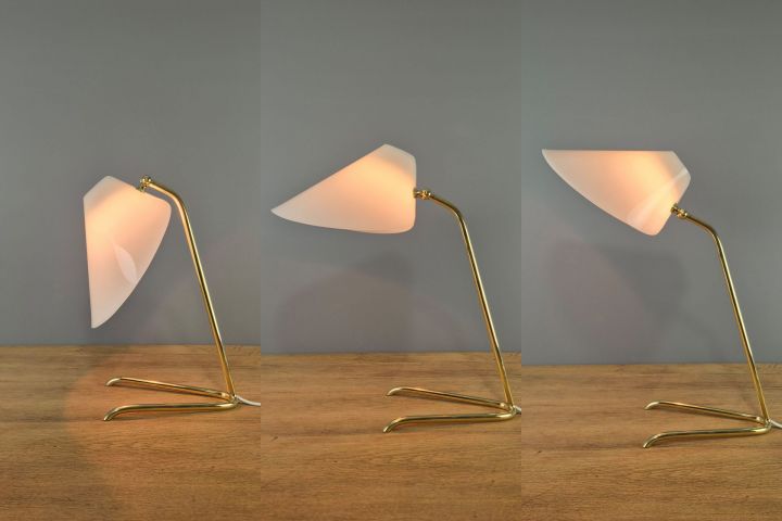 Tischlampe Messing Acrylglas 1950/60