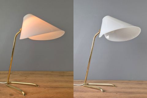 Mid Century brass acrylic tablelamp