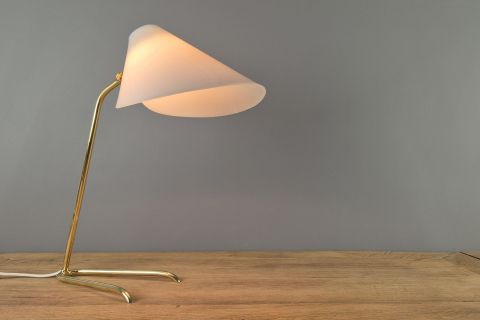 Tischlampe Messing Acrylglas 1950/60