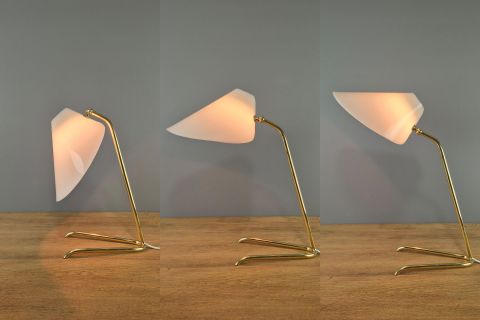 Tischlampe Messing Acrylglas 1950/60