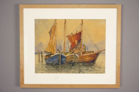Tom Beyer Aquarell Gemälde 1930s
