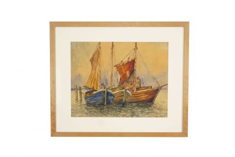 Tom Beyer Aquarell Gemälde 1930s