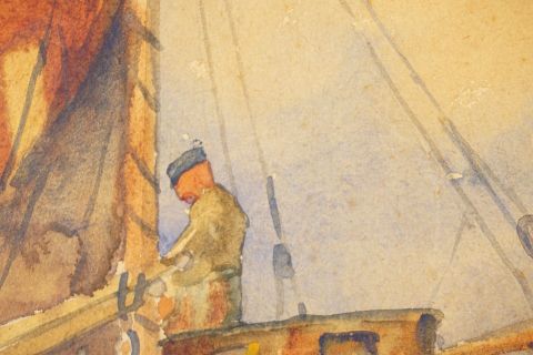 Tom Beyer Aquarell Gemälde 1930s