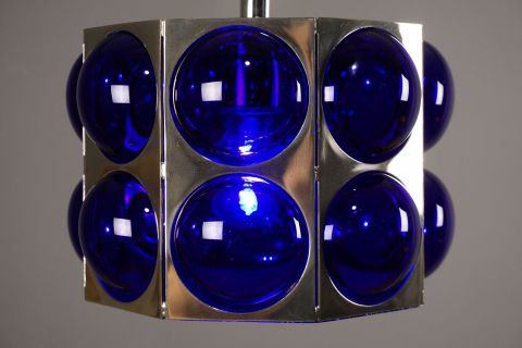 Vintage 1970s Temde Glas Deckenleuchte