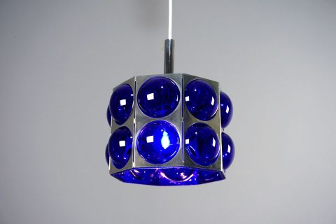 Vintage 1970s Temde Glas Deckenleuchte
