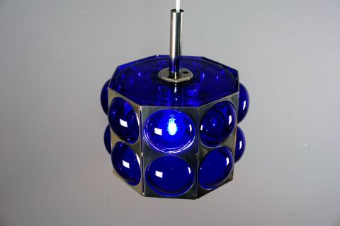 Vintage 1970s Temde Glas Deckenleuchte