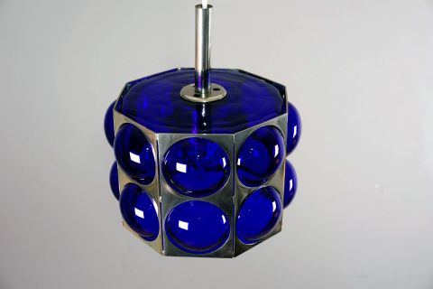 Vintage 1970s Temde Glas Deckenleuchte