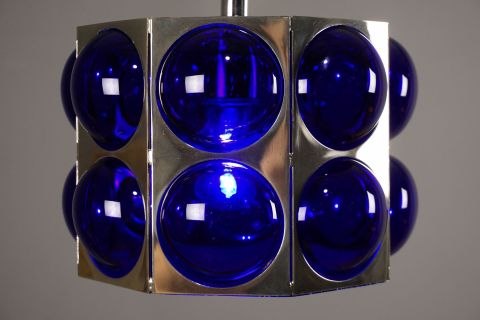 Vintage 1970s Temde Glass Ceilinglight